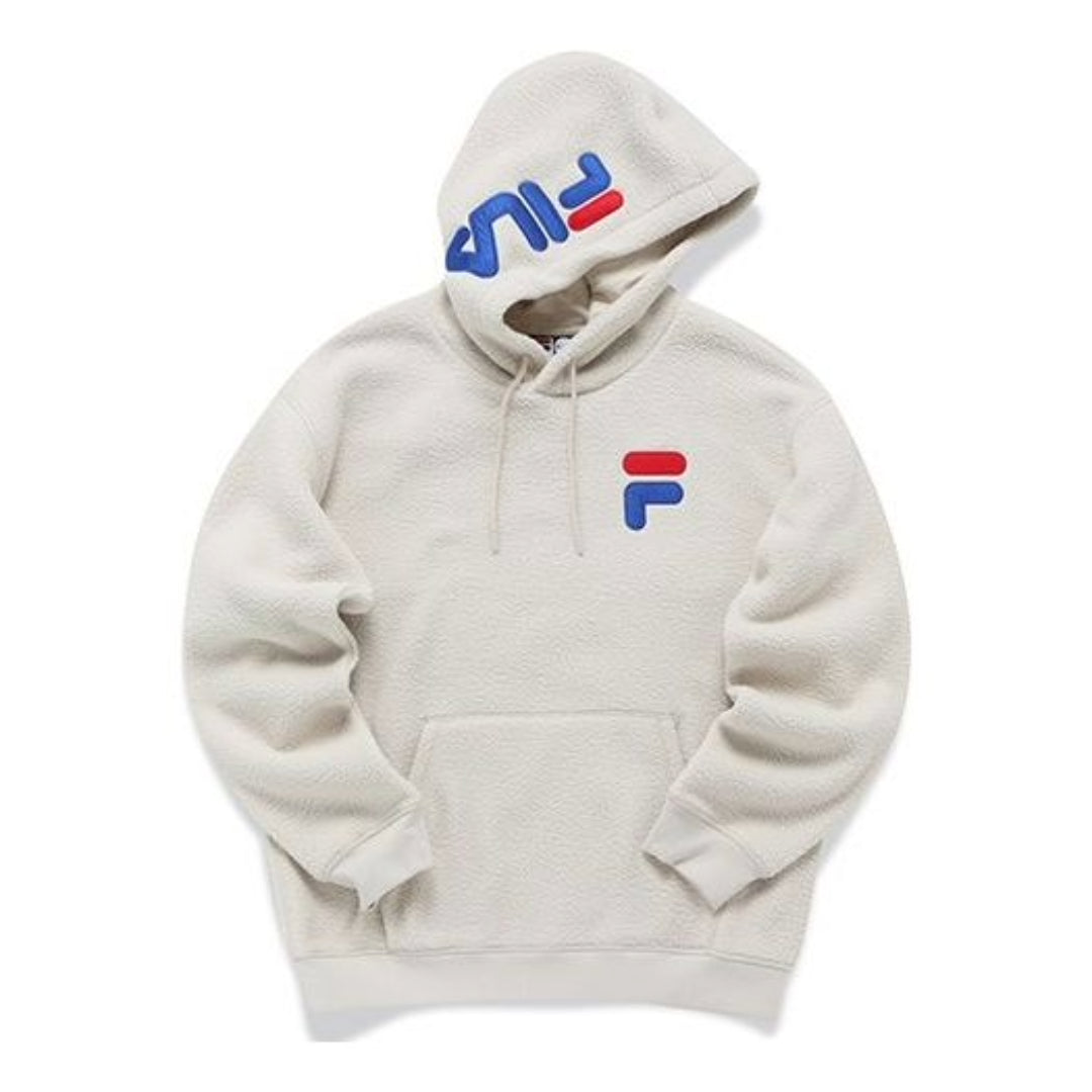 FILA FUSION Logo Printed Fleece Hoodie 'White Red Blue' T11U146201F-IV