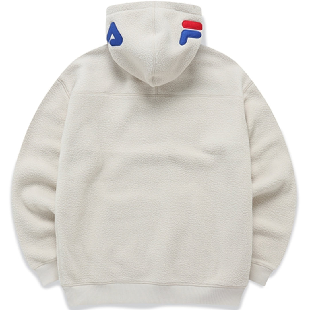 FILA FUSION Logo Printed Fleece Hoodie 'White Red Blue' T11U146201F-IV