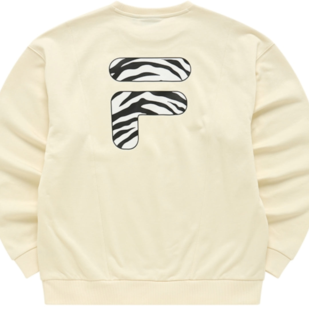FILA FUSION Logo Printed Sweater 'Beige Black' T11U216207F-IV