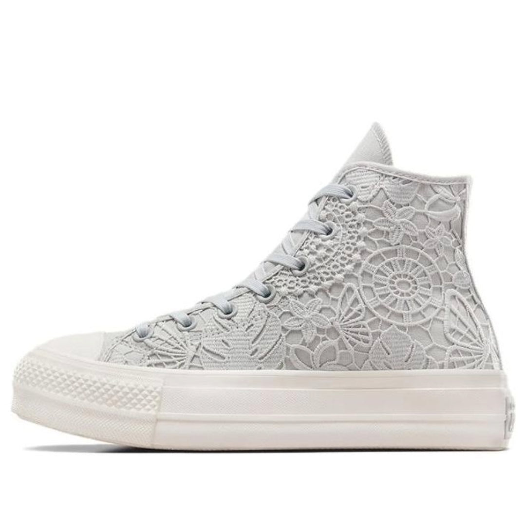 (WMNS) Converse Chuck Taylor All Star Lift Platform Crochet 'Grey White' A07538C