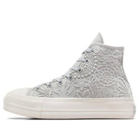 (WMNS) Converse Chuck Taylor All Star Lift Platform Crochet 'Grey White' A07538C