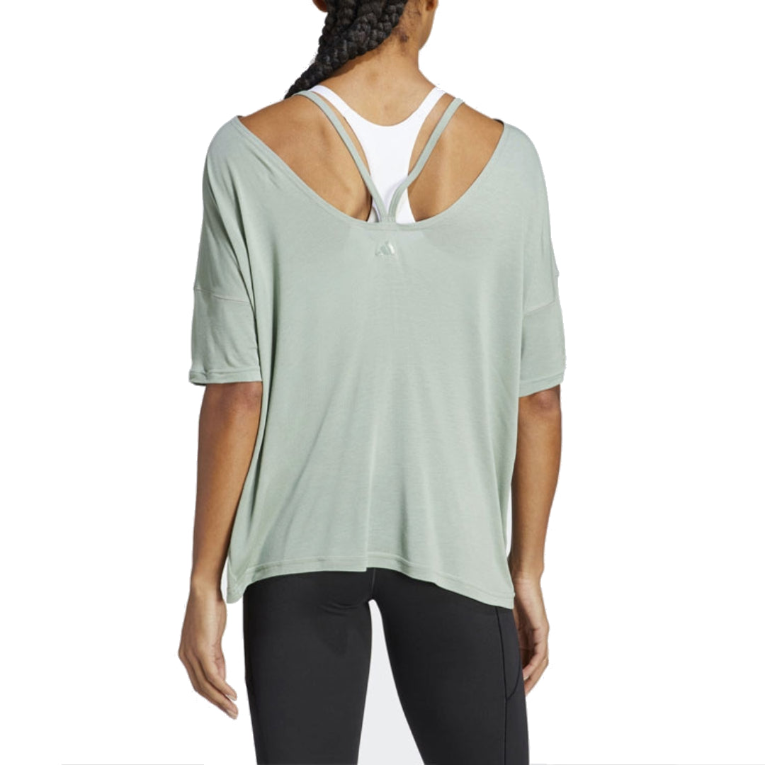 (WMNS) adidas Yoga Studio Oversized T-Shirt Asia Sizing 'Green' HR5078