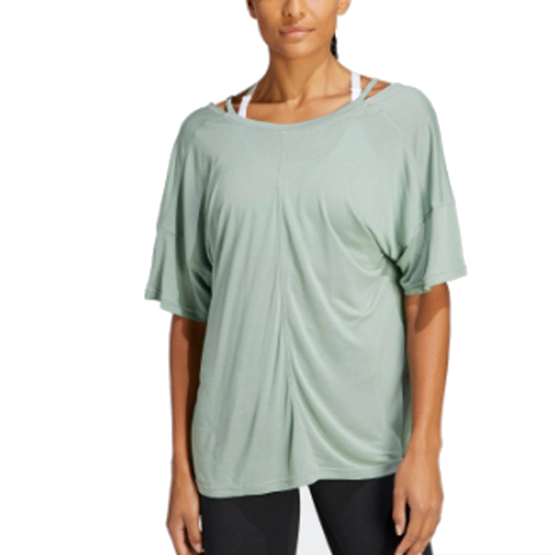 (WMNS) adidas Yoga Studio Oversized T-Shirt Asia Sizing 'Green' HR5078