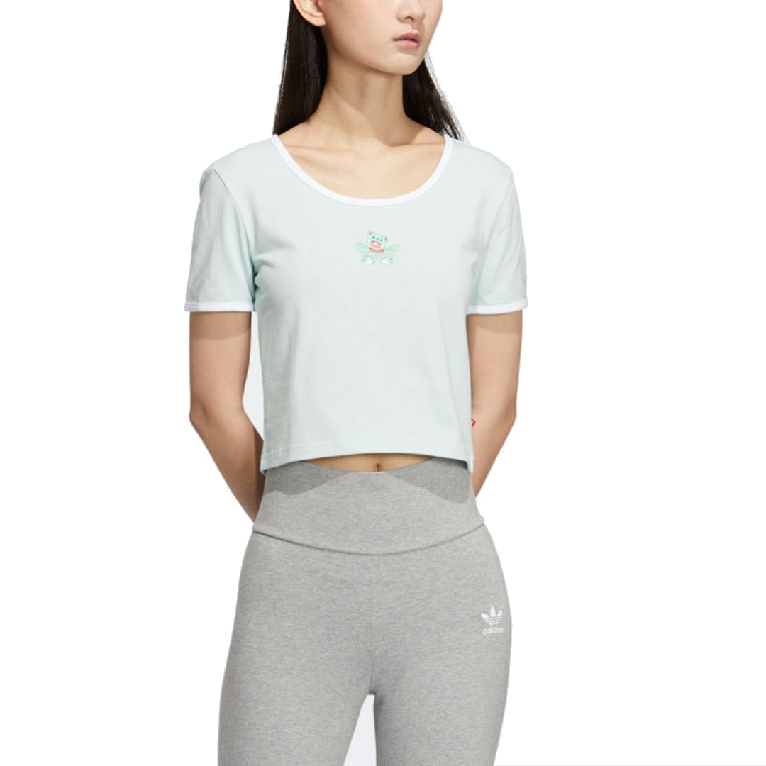 (WMNS) adidas Y2K Short T-Shirt Asia Sizing 'Green White' HR6911