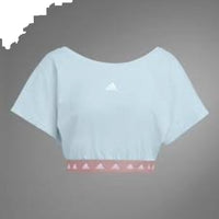 (WMNS) adidas Hyperglam Cropped Cotton T-Shirt Asia Sizing 'Blue' HZ9666