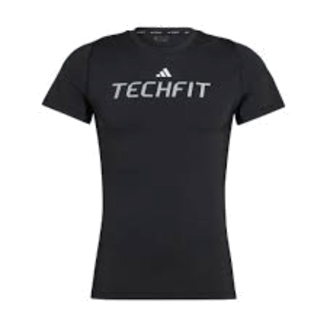 adidas Techfit Graphic T-Shirt Asia Sizing 'Black' HZ9686