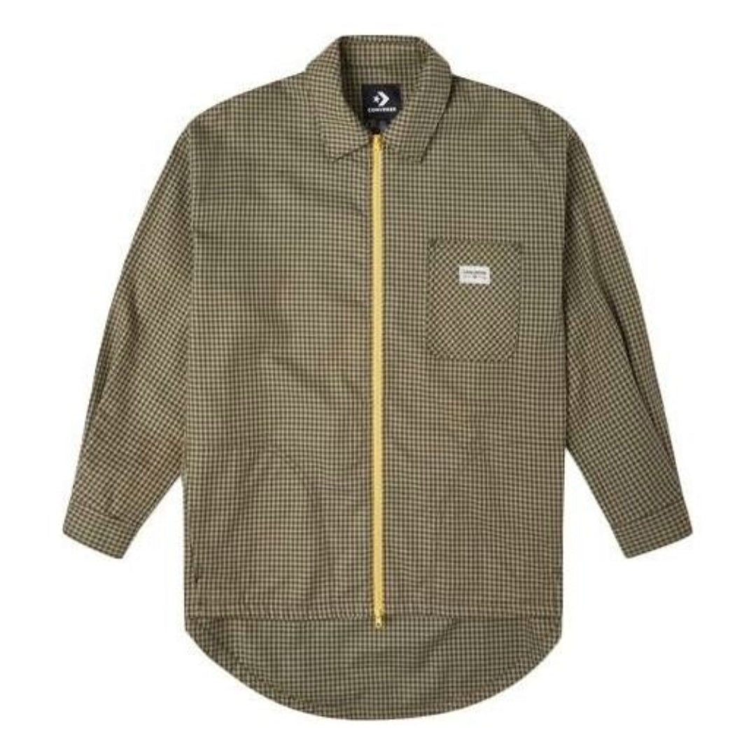 (WMNS) Converse Pocket Oversized Woven Shirt 'Olive Green' 10022551-A01