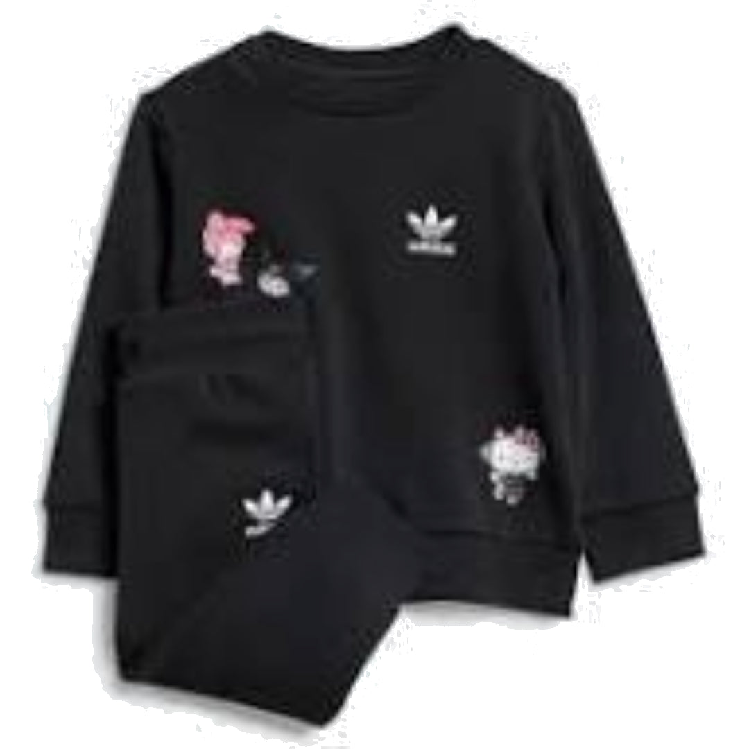 (TD) adidas Originals x Hello Kitty Crew Set Asia Sizing 'Black' IR6790