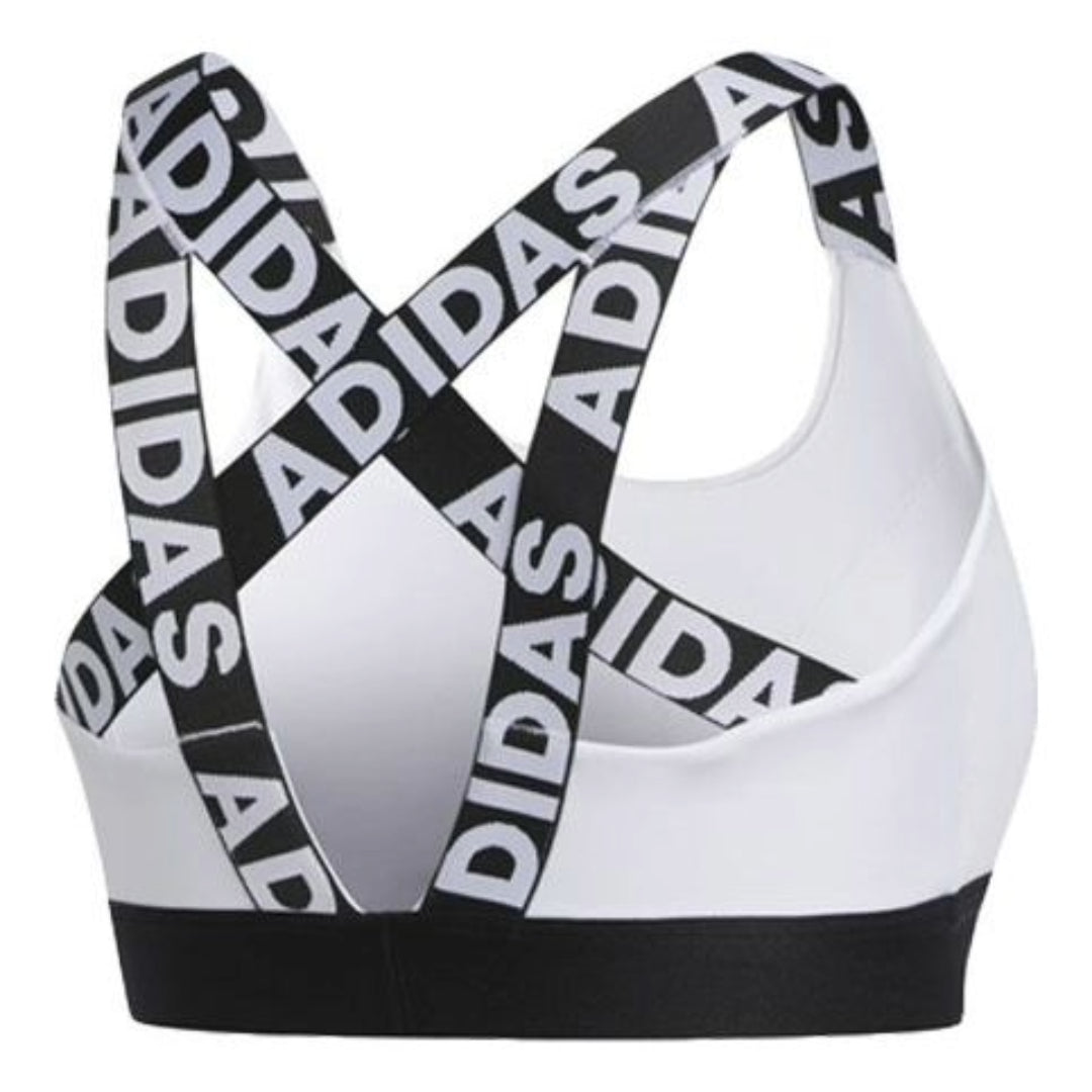 (WMNS) adidas Don't Rest Branded Bra 'White Black' Asia Sizing FJ6085