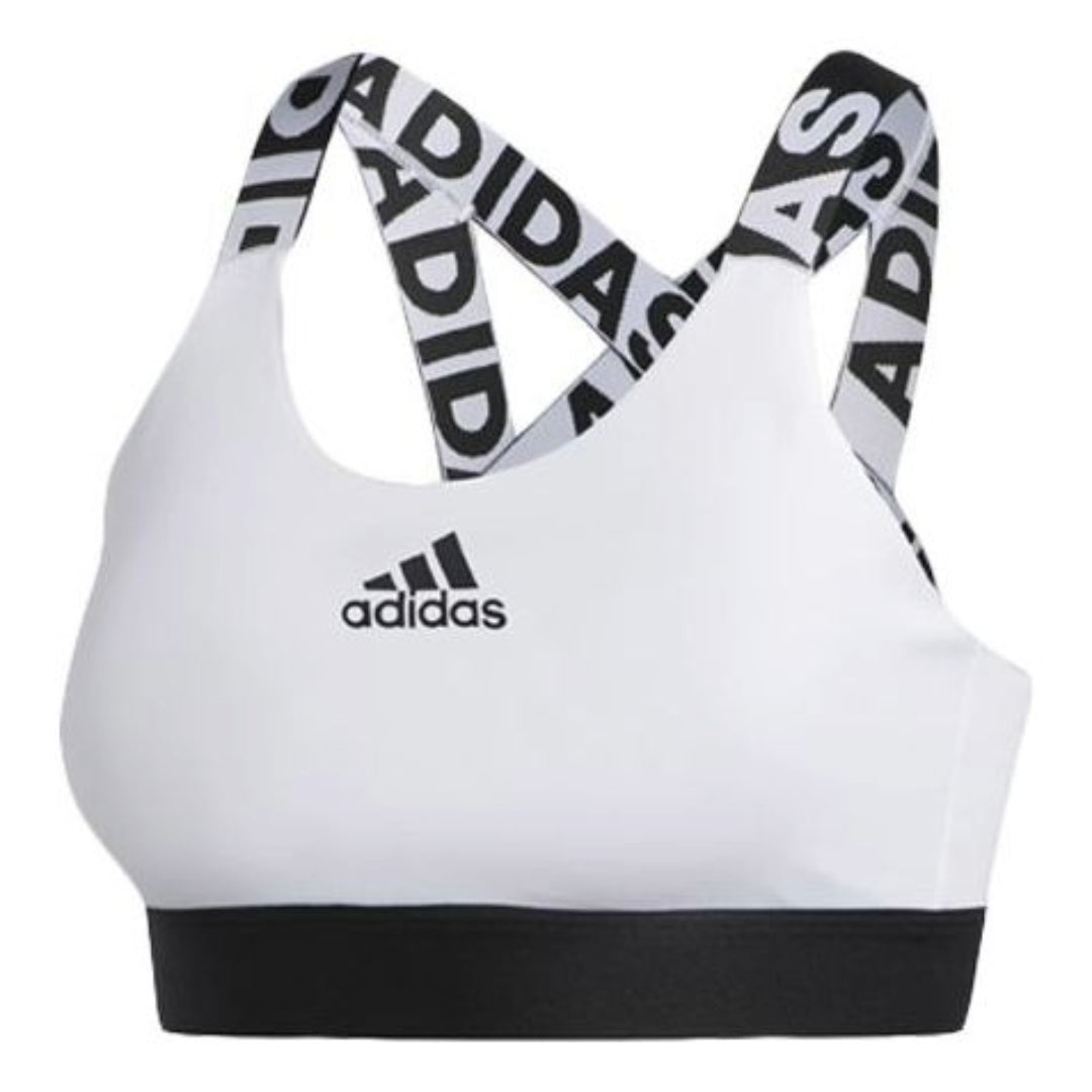 (WMNS) adidas Don't Rest Branded Bra 'White Black' Asia Sizing FJ6085