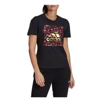 (WMNS) adidas Big Logo Foil Graphic T-Shirt 'Black Red'' Asia Sizing GL0921