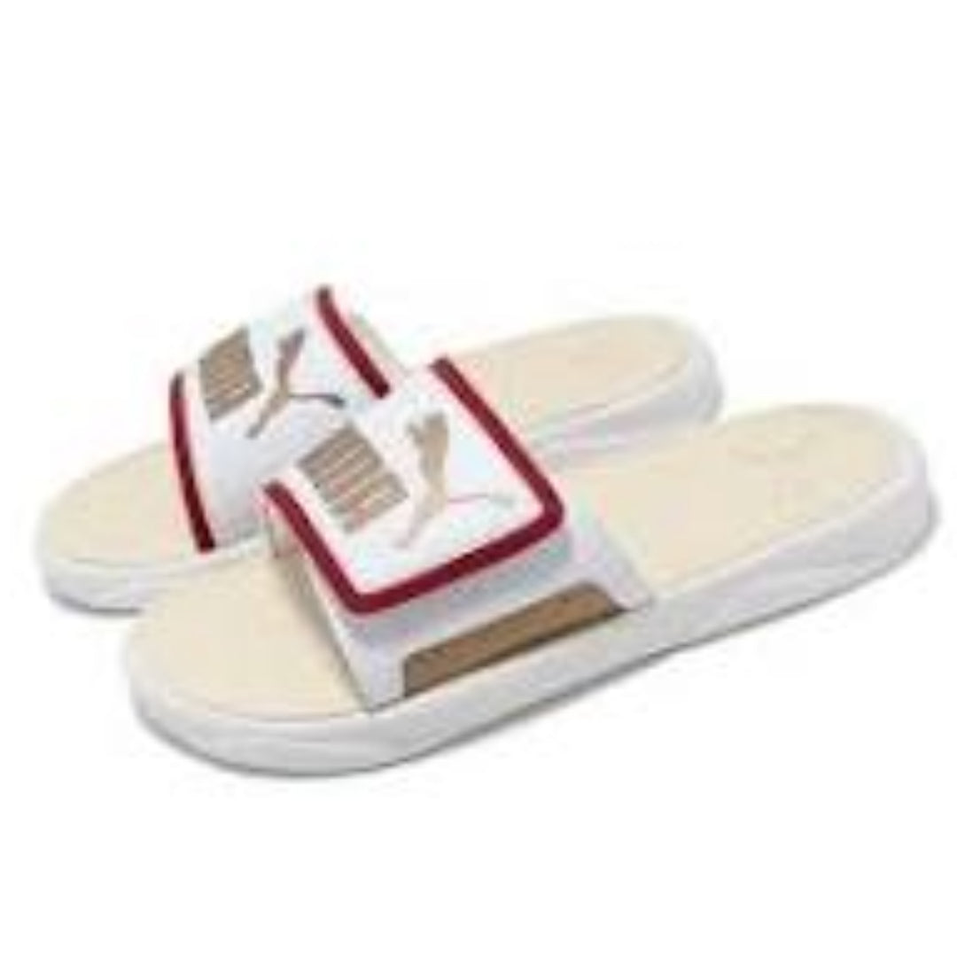 PUMA Royalcat Comfort Slides 'White Red Gold' 395423-01