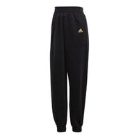 (WMNS) adidas Warm Golden Logo Pants 'Black' GS8590