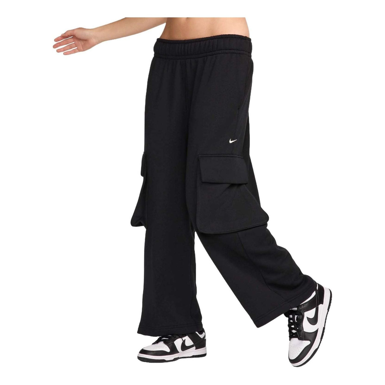 (WMNS) Nike Sportswear Low Rise Oversized French Terry Pants Asia Sizing 'Black' FV7513-010