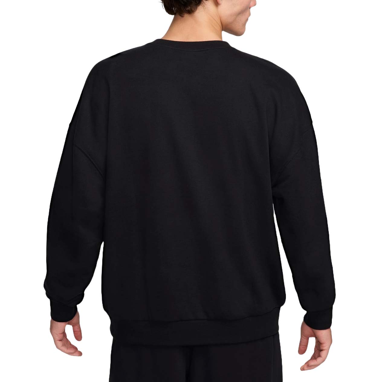 Nike Club Fleece Oversized French Terry Crewneck Sweatshirt Asia Sizing 'Black' HJ1820-010