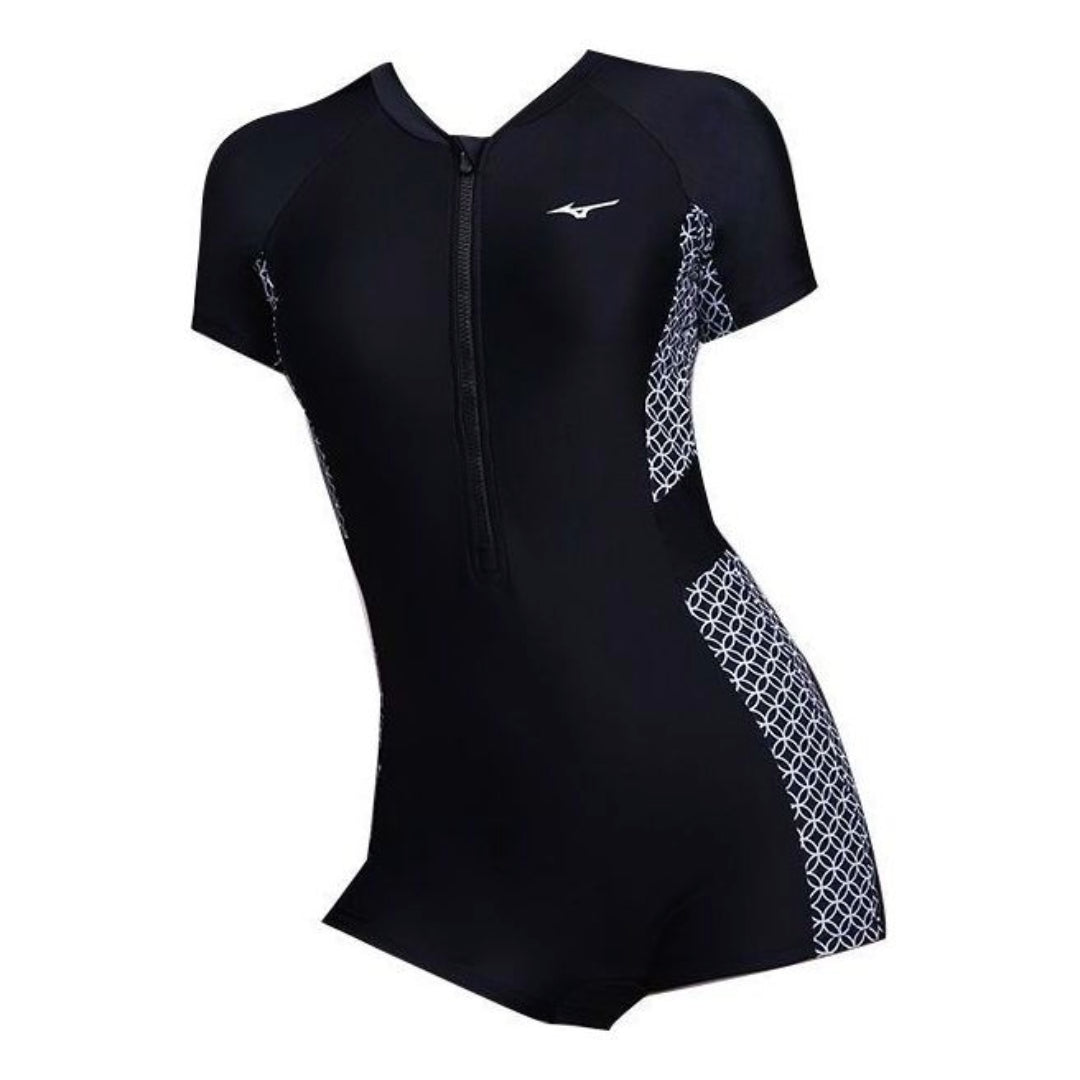 (WMNS) Mizuno Graphic Swimsuit 'Black White' N2CA1345