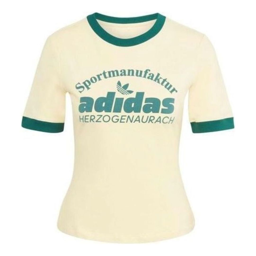 (WMNS) adidas Originals Retro Graphic T-Shirt Asia Sizing 'Yellow Green' IT9868