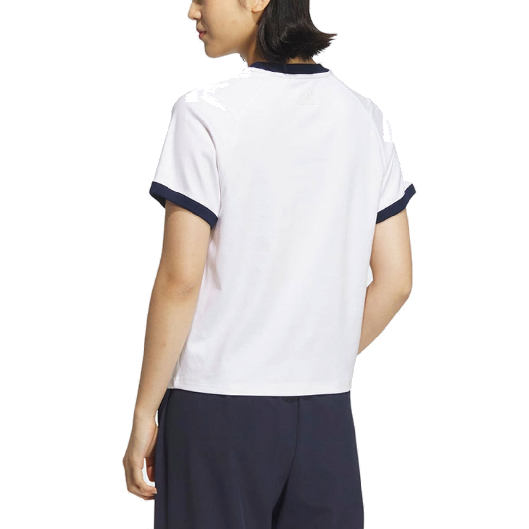 (WMNS) adidas Verbiage T-Shirt Asia Sizing 'White Black' JC8708