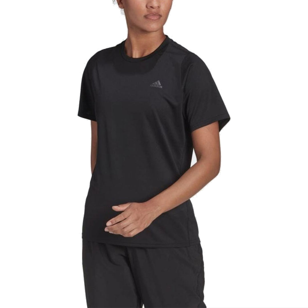 (WMNS) adidas Run Icon 3 Bar T-Shirt Asia Sizing 'Black' H57742
