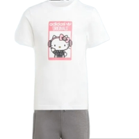 (GS) adidas Originals x Hello Kitty Short T-Shirt Set Asia Sizing 'White Grey' IT7918