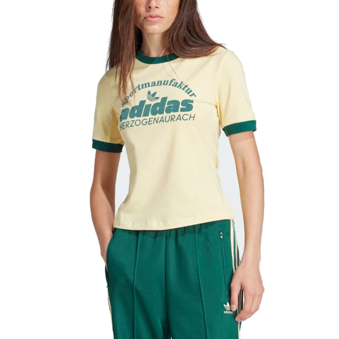 (WMNS) adidas Originals Retro Graphic T-Shirt Asia Sizing 'Yellow Green' IT9868