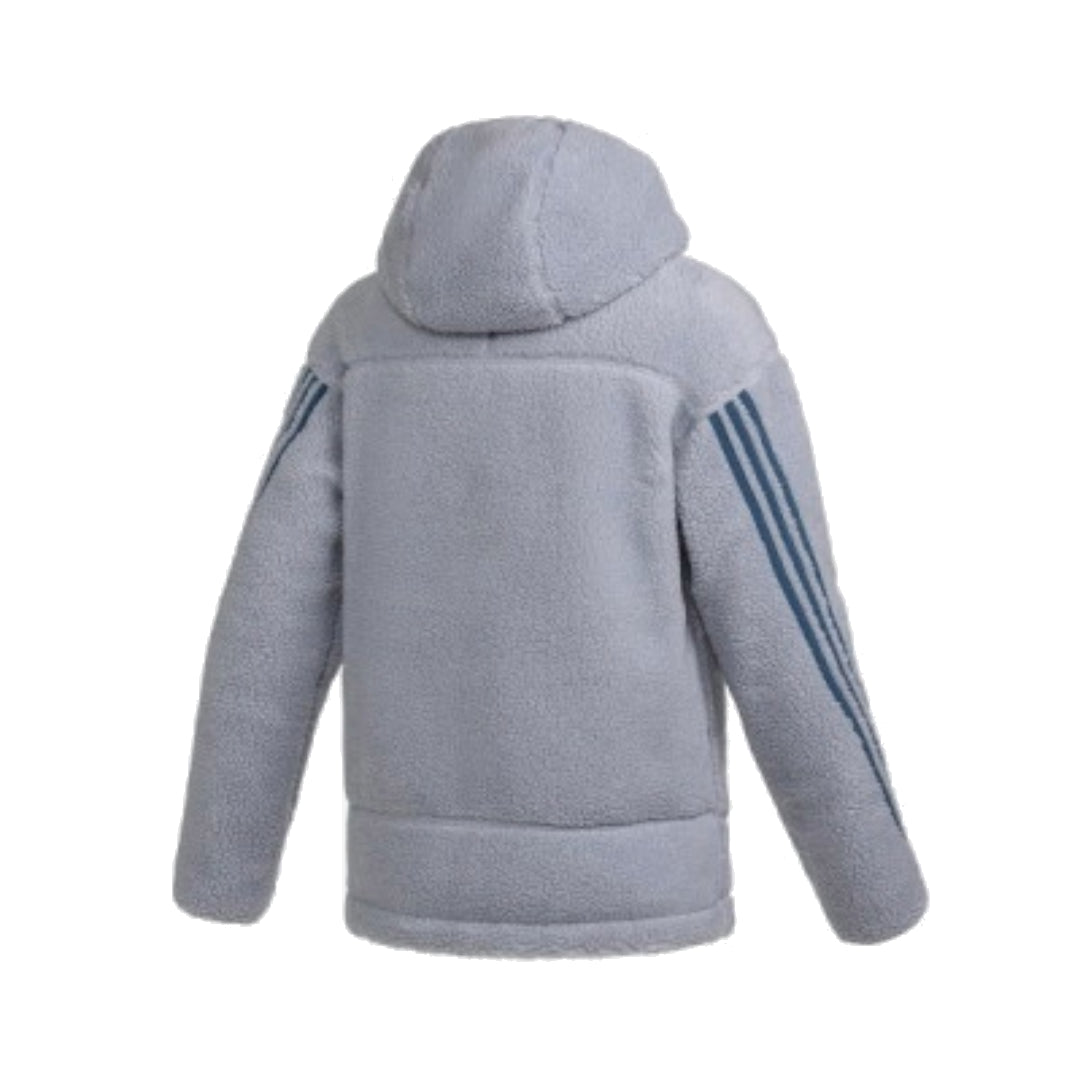adidas Full-Zip High Collar Sherpa Jacket 'Grey' HR8427