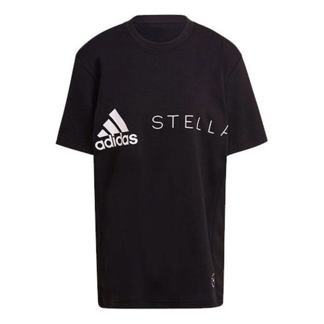 (WMNS) adidas by Stella McCartney Logo T-Shirt 'Black White' HB7402
