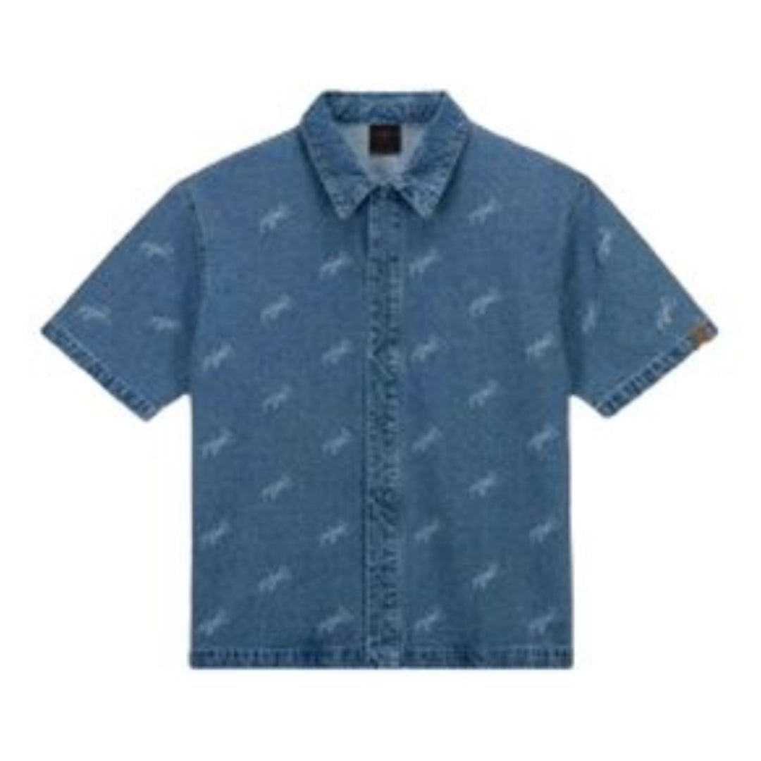 Air Jordan Flight Denim Print Denim Shirt 'Blue' FN4654-436
