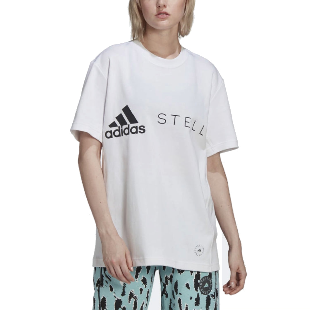 (WMNS) adidas by Stella McCartney Logo T-Shirt 'White Black' HB7401