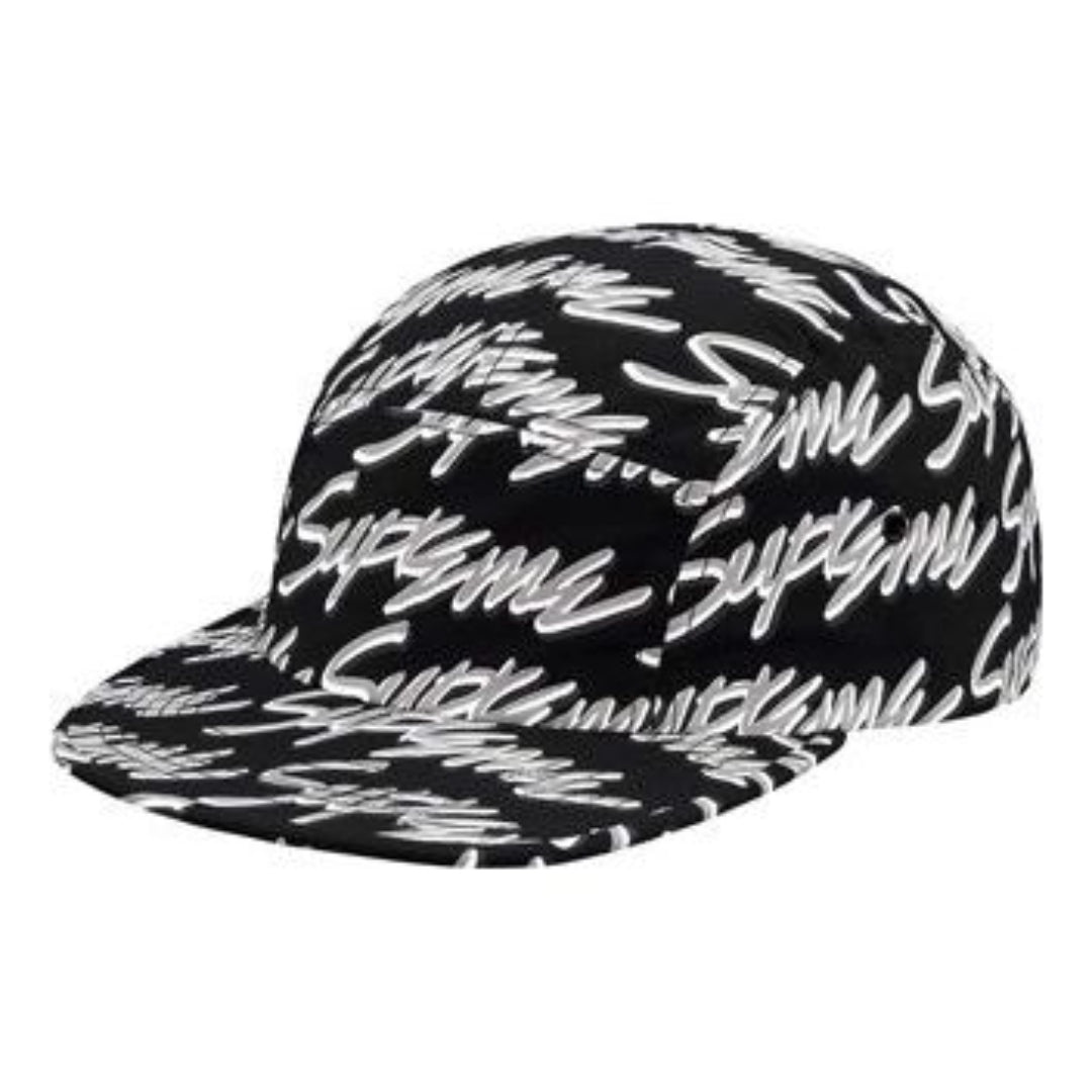 Supreme Signature Script Logo Camp Cap 'Black White' SUP-SS19-149