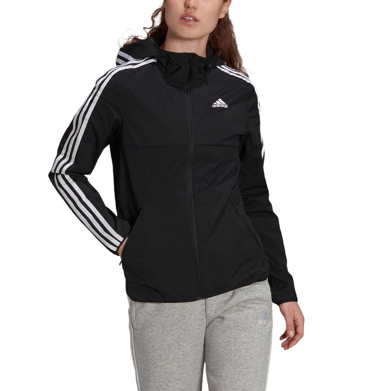 (WMNS) adidas Windbreaker Jacket 'Black White' GQ0565