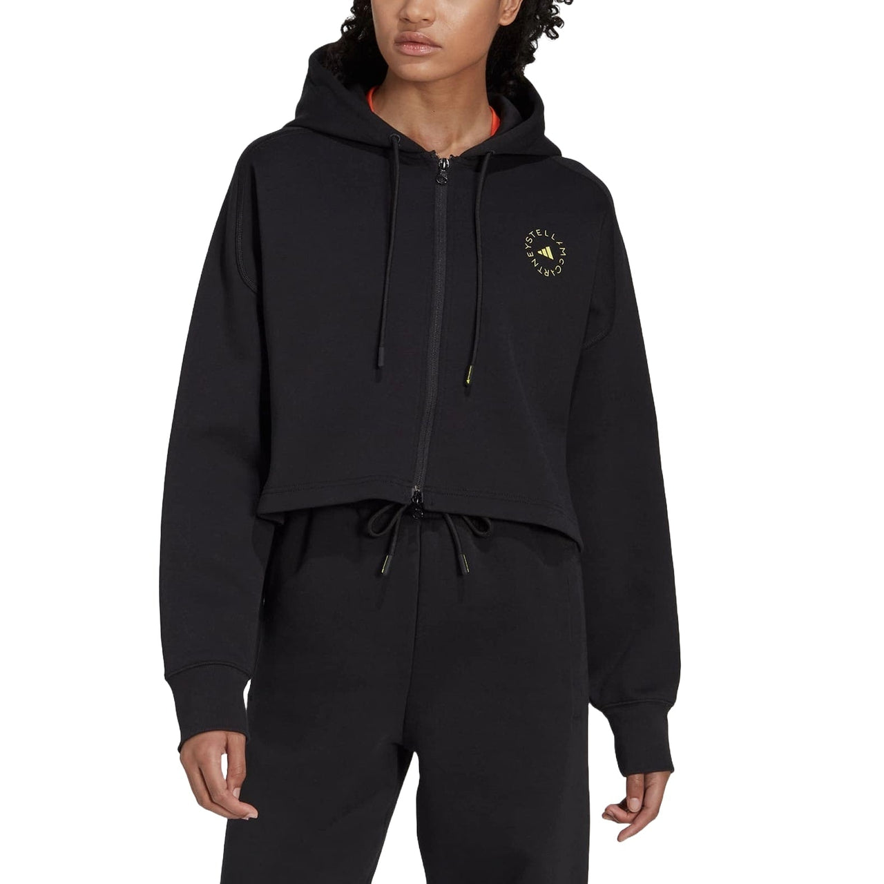(WMNS) adidas by Stella McCartney Cropped Hoodie 'Black' HG1946