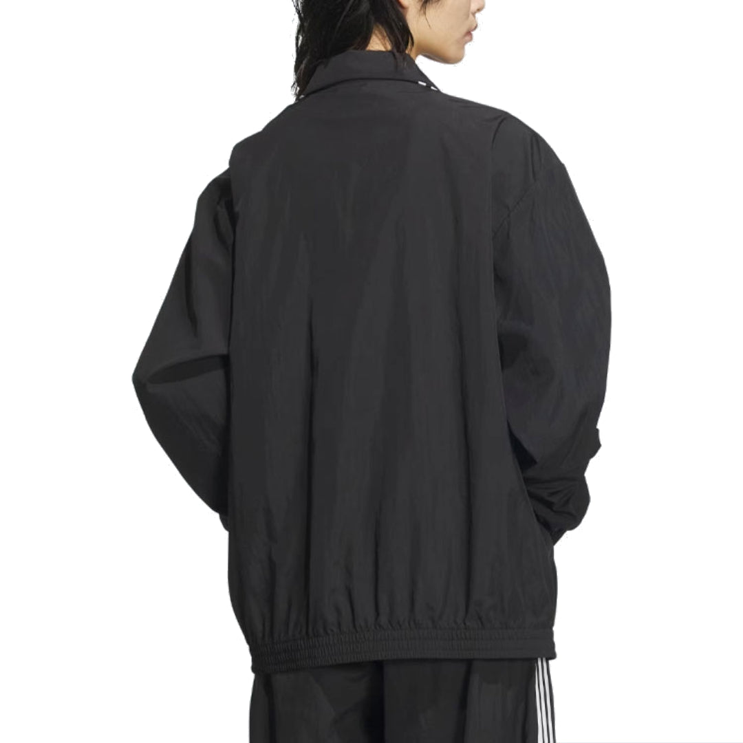(WMNS) adidas Originals Oversized Track Top Asia Sizing 'Black White' JJ3361
