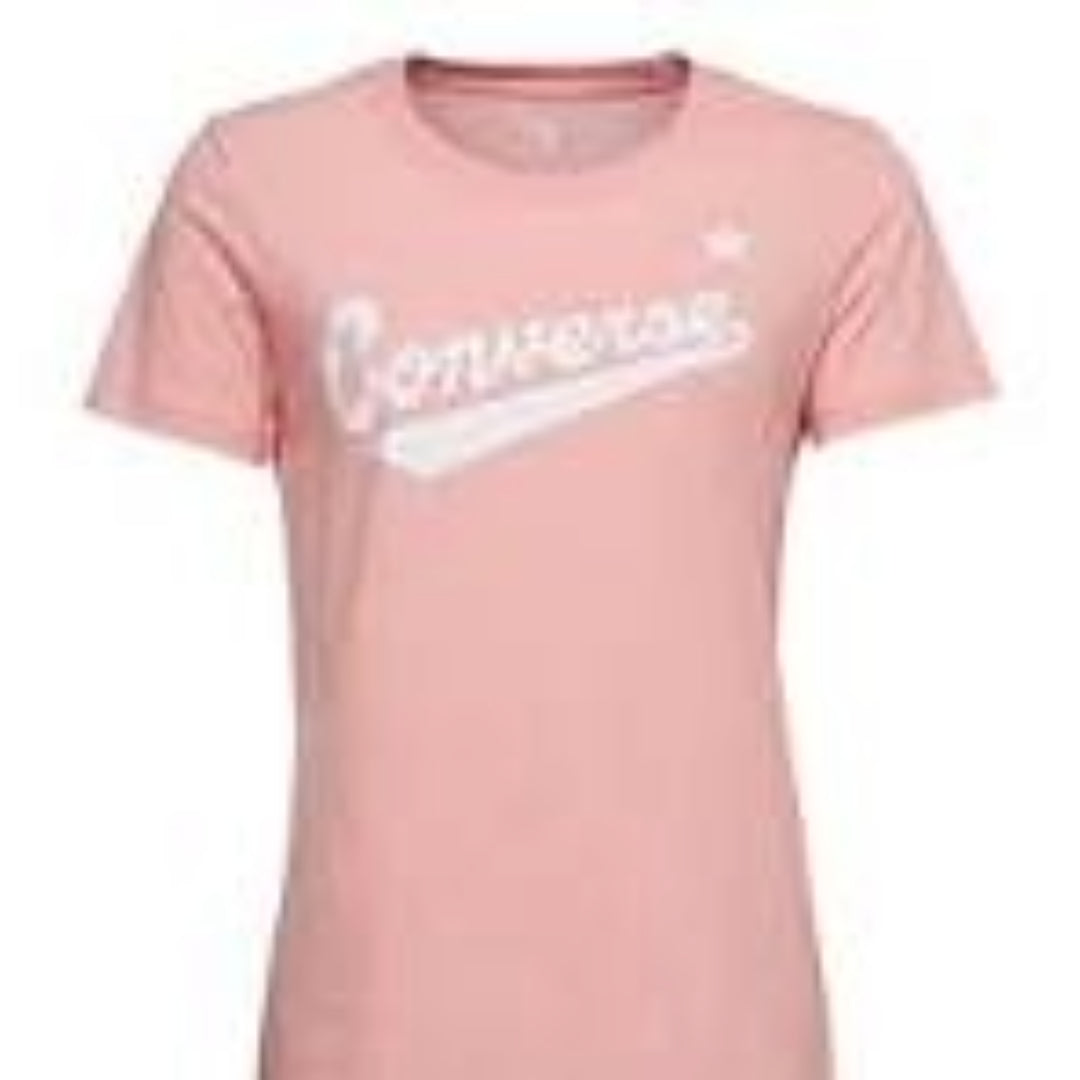 (WMNS) Converse Center Front Logo T-Shirt 'Pink White' 10018268-A02