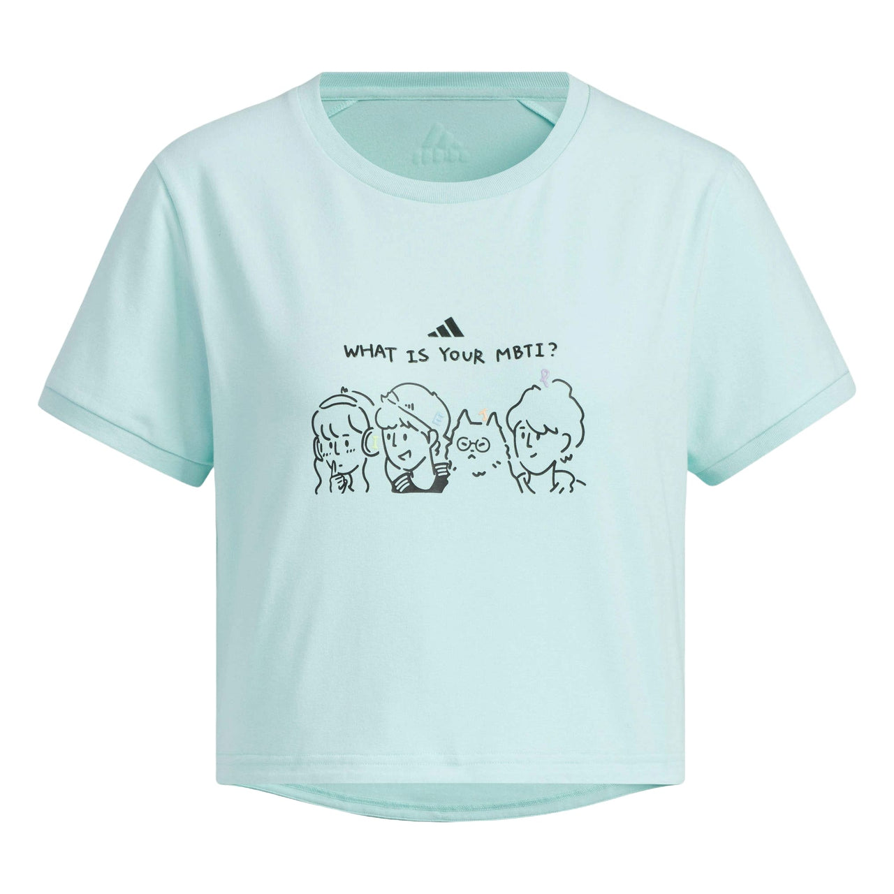 (WMNS) adidas Graphic Crop T-Shirt 'Teal Black' JN6664