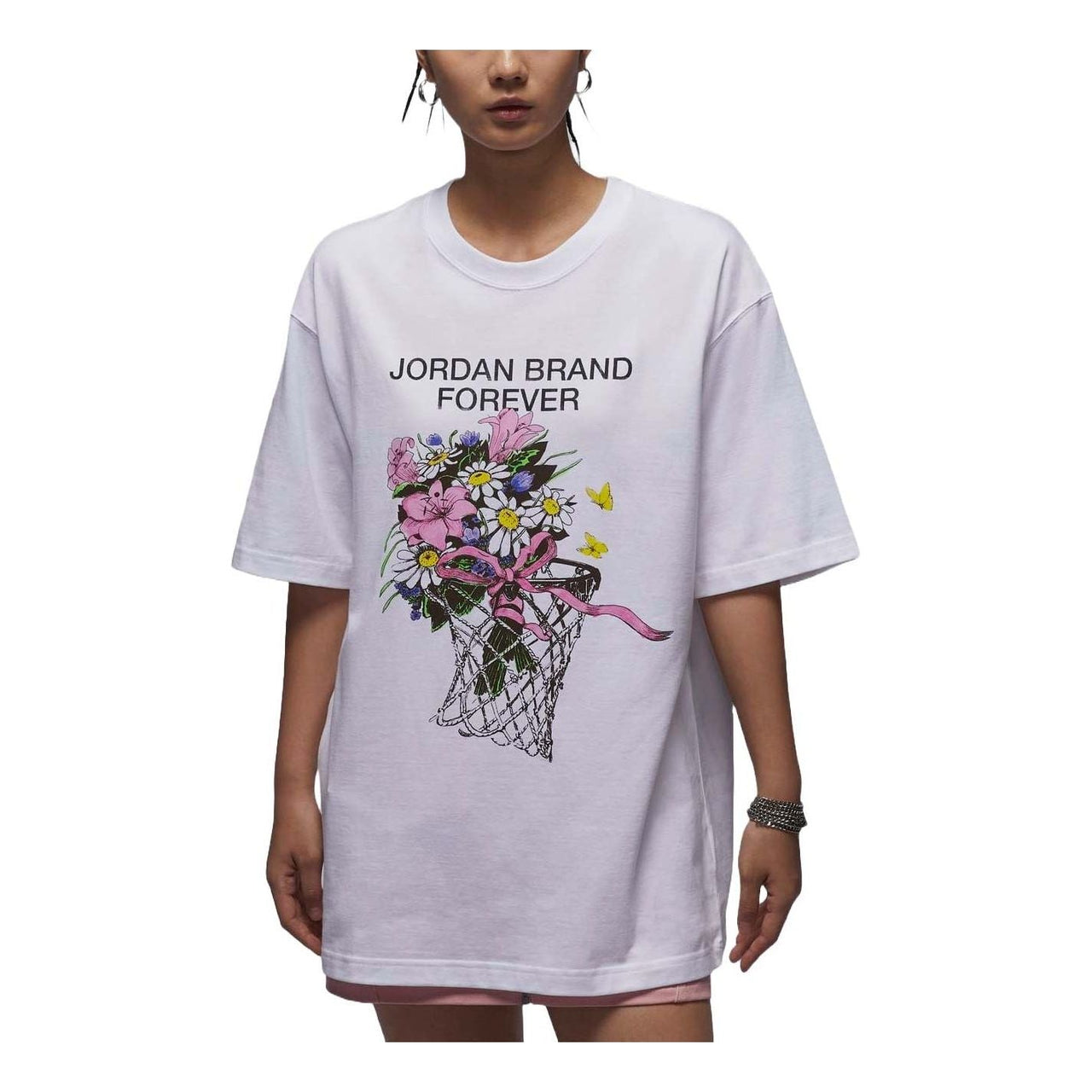 (WMNS) Air Jordan Oversized Graphic T-Shirt Asia Sizing 'White' FV7120-100