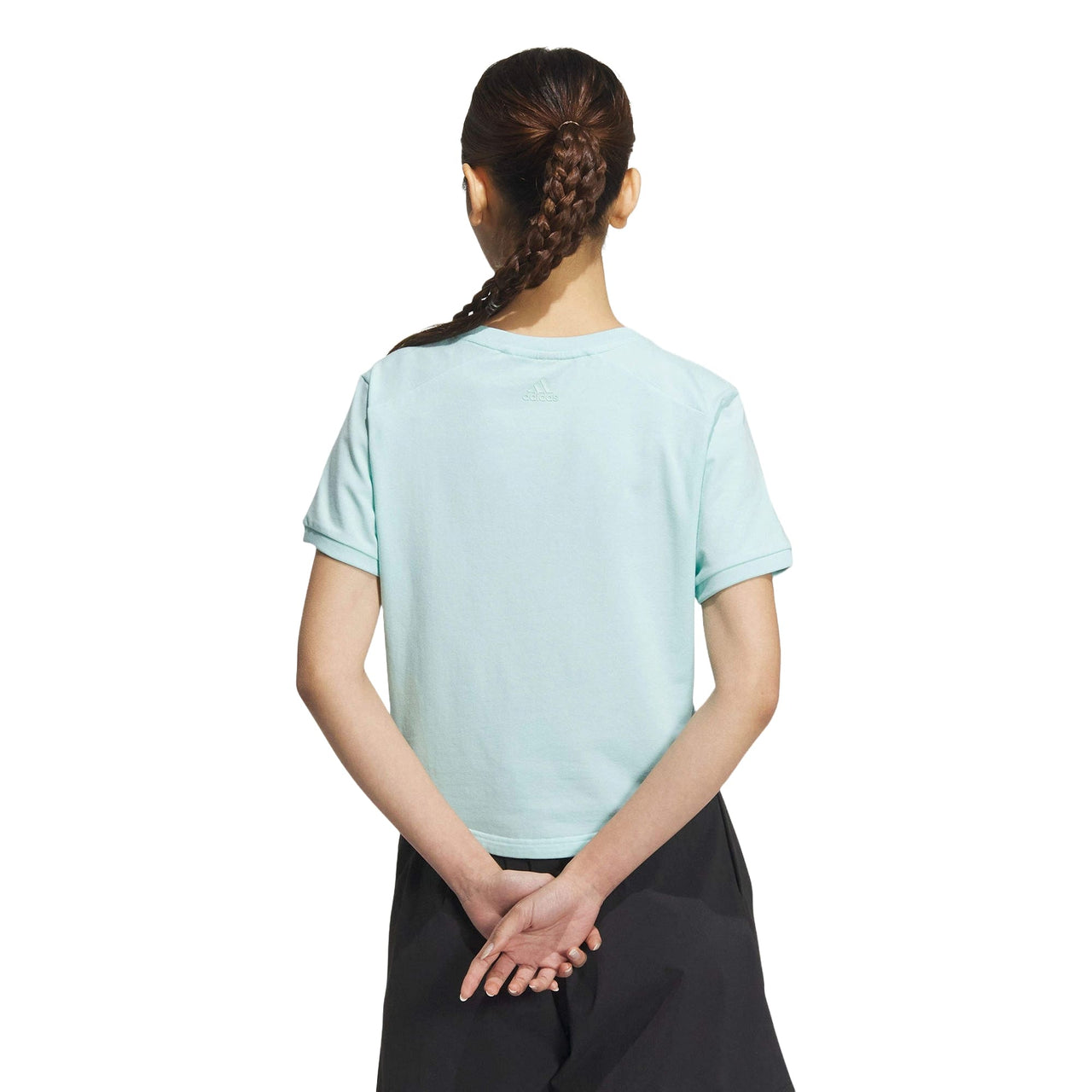 (WMNS) adidas Graphic Crop T-Shirt 'Teal Black' JN6664