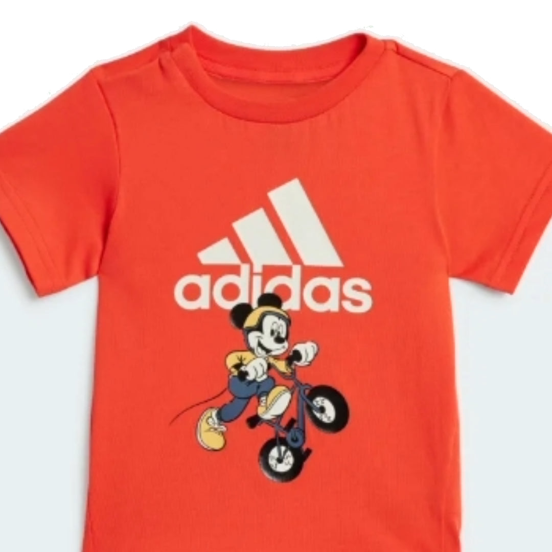 (GS) adidas x Disney Mickey Mouse Tee Set Asia Sizing 'Orange Teal' IV9648