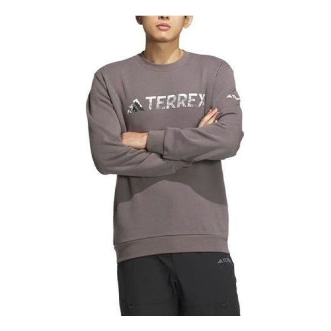 adidas Terrex Long Sleeve T-Shirt Asia Sizing 'Brown White' JE6768