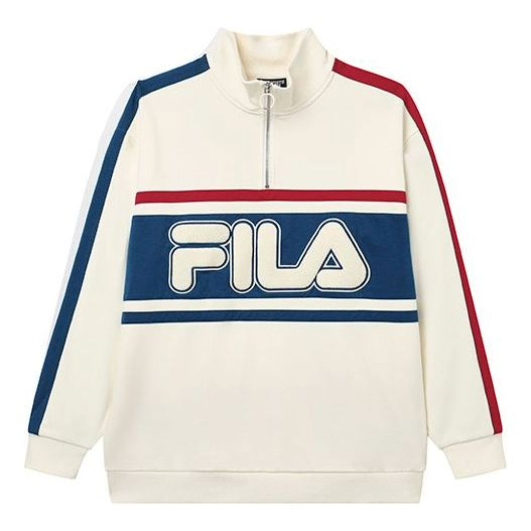 FILA Logo Stylish Casual Pullover Sweatshirt 'White Multi-Color' F11U239299F-IV