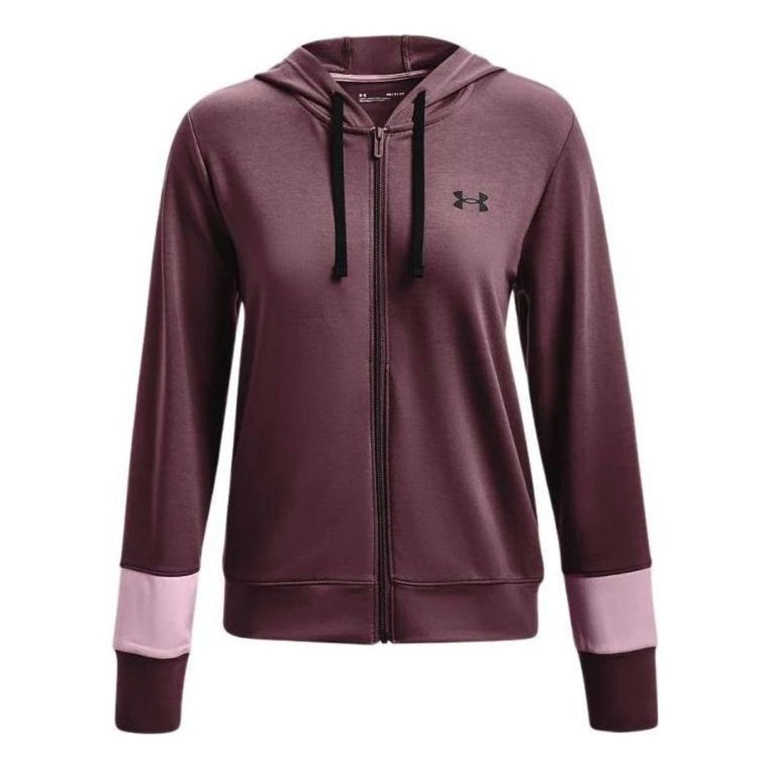 (WMNS) Under Armour Rival Terry Jacket 'Burgundy' 1370941-554