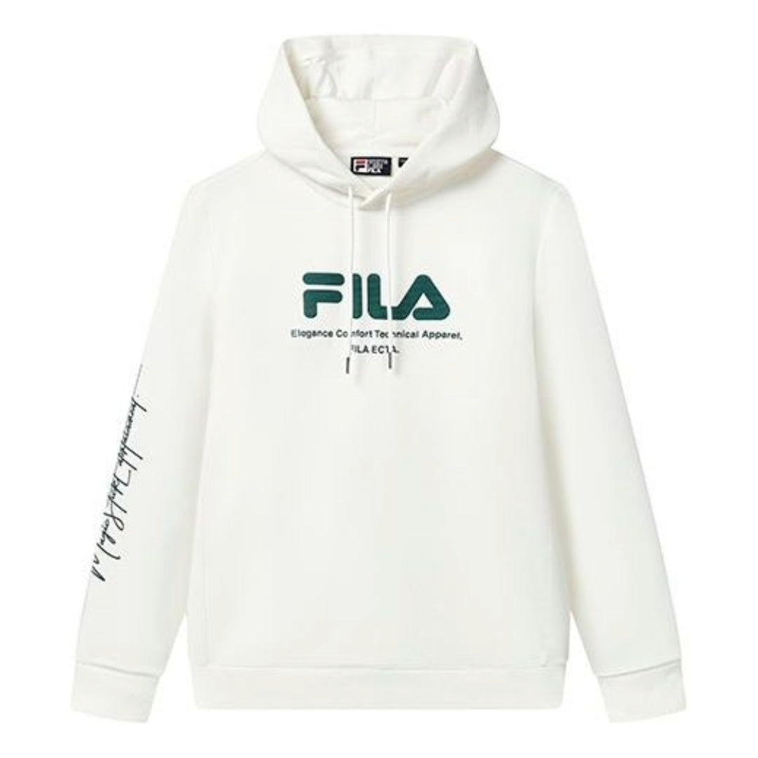FILA Logo Graphic Hoodie 'White Green' F11M319206F-WT