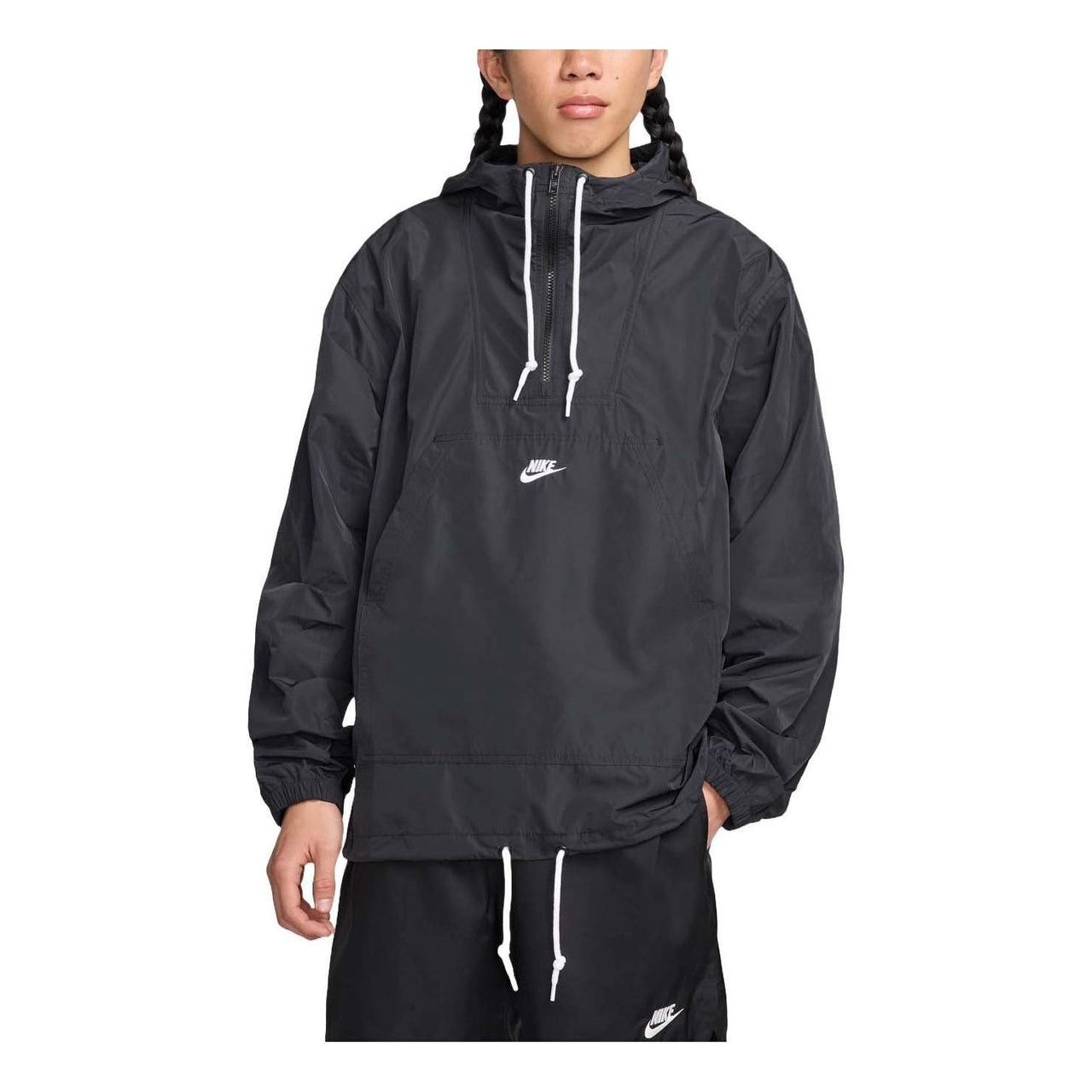 Nike Club Marina Anorak Asia Sizing 'Black White' FN3893-010