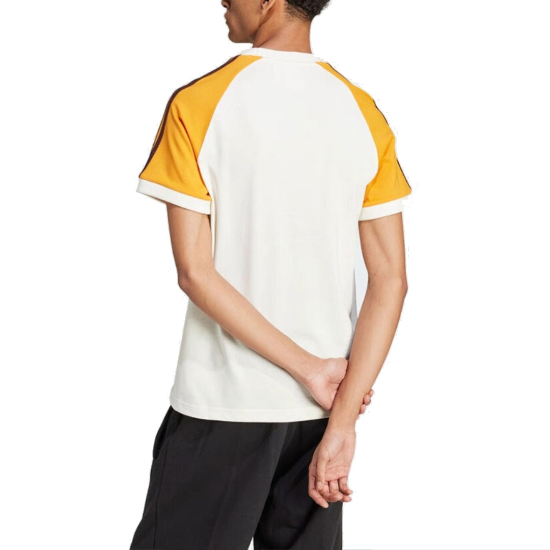 adidas Originals '80s Premium 3-Stripes T-Shirt 'White Yellow' Asia Sizing JC6511