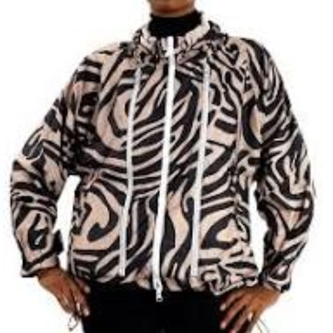 (WMNS) adidas by Stella McCartney Printed Windbreaker 'Beige Black' H59960