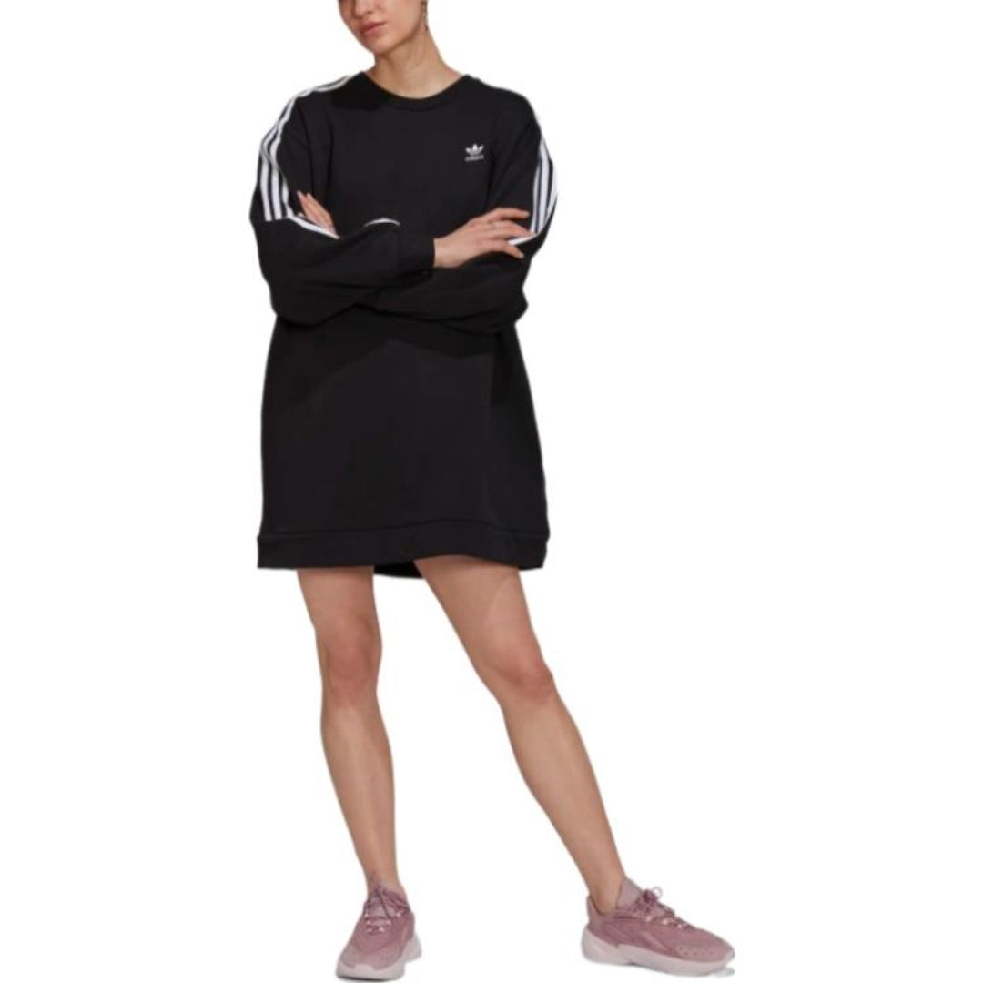 (WMNS) adidas Adicolor Classics Long Sleeve Sweatshirt Dress Asia Sizing 'Black' HM4688