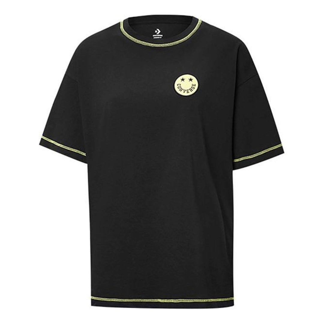 (WMNS) Converse Casual T-Shirt 'Black Yellow' 10018923-A01