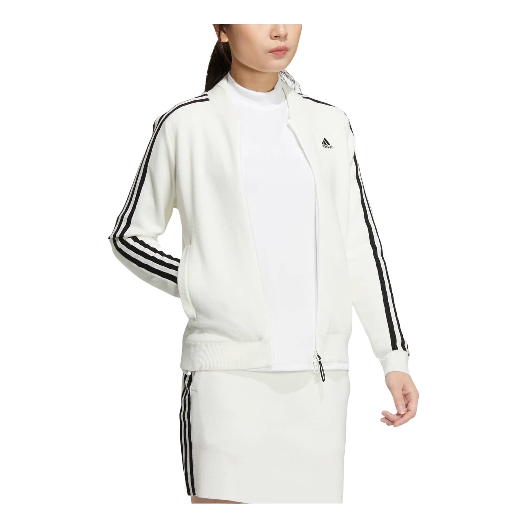 (WMNS) adidas Long-Sleeve 3-Stripes Wind.Rdy Sweater Asia Sizing 'White Black' HG8224