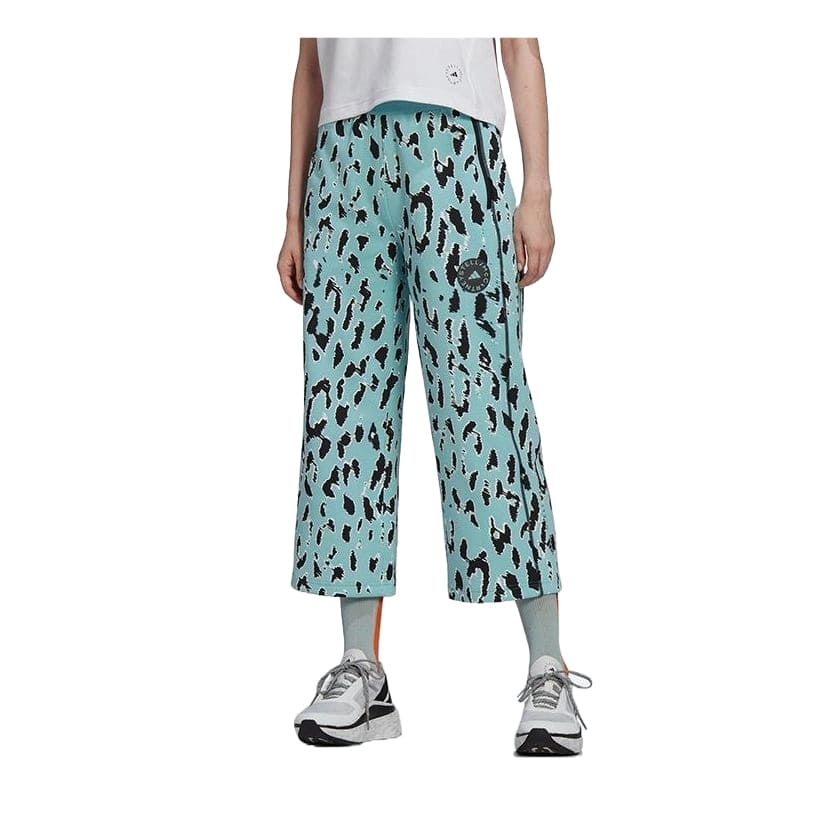 (WMNS) adidas by Stella McCartney Cropped Pants 'Teal Black' HA8965