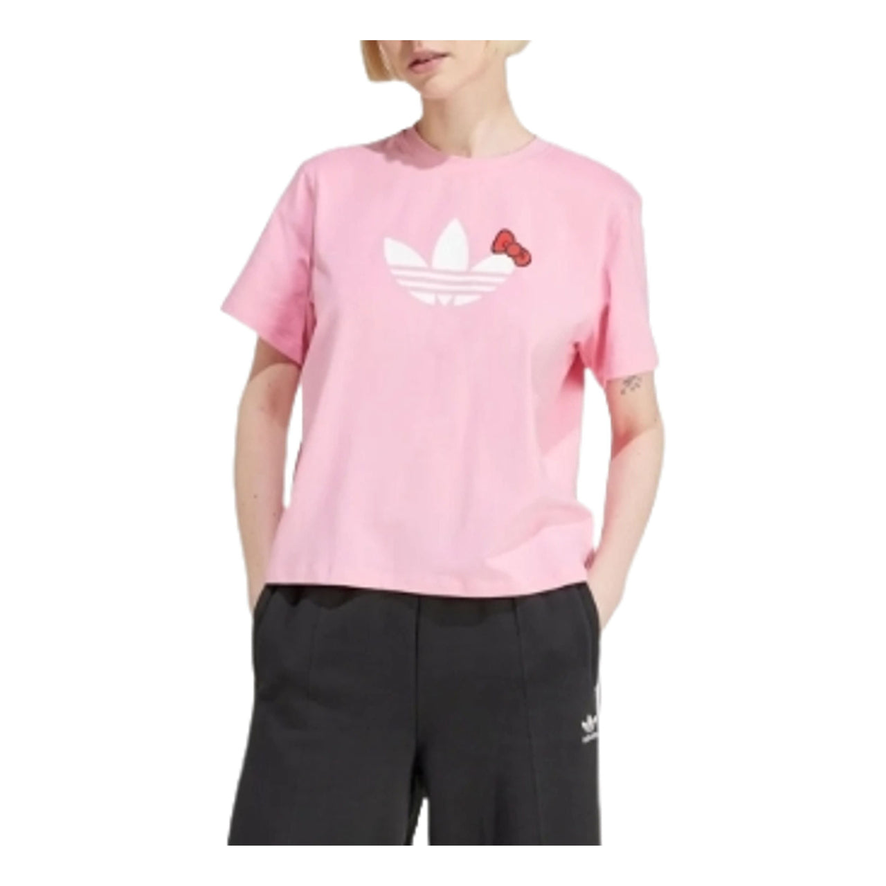 (WMNS) adidas x Hello Kitty Trefoil T-Shirt 'Pink' IX7882